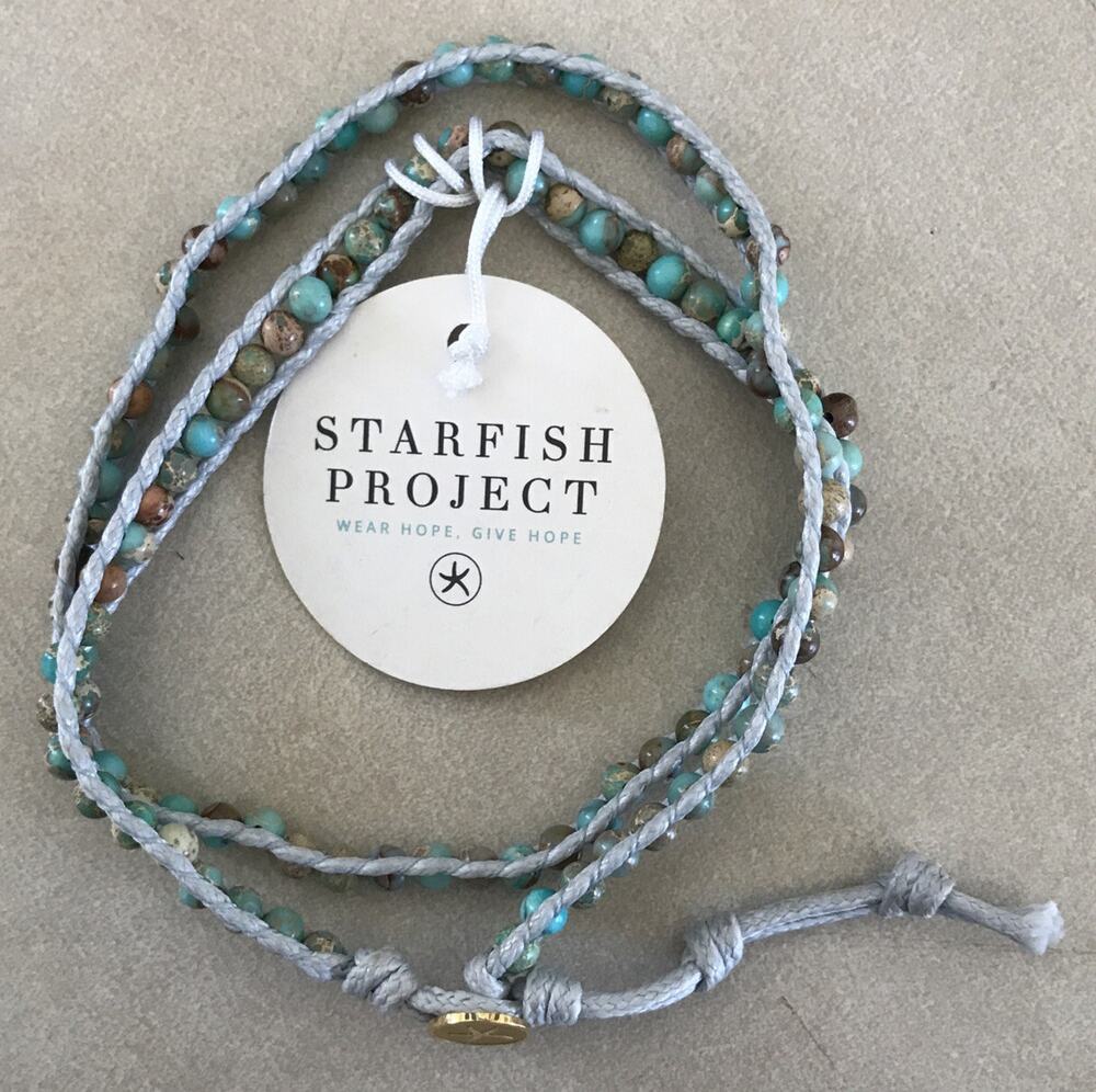 New Starfish Project Joy Turquoise Jasper Beaded Layered Wrap Bracelet NWT
